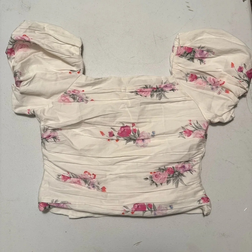 LoveShackFancy Dalima Puff Sleeve Top NWT size 2